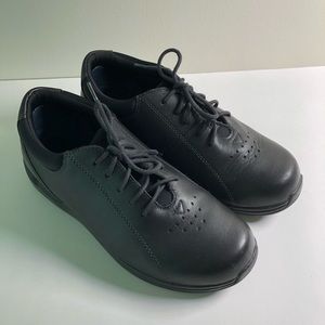 Drew Tulip Oxford Flats Black Leather Orthopaedic Shoes Women's Size 7.5
